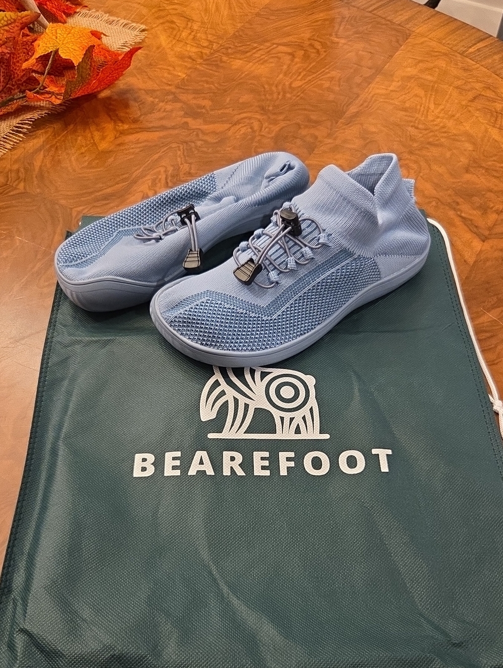 Women’s Light Blue Knit Athletic Slip-On Sneakers